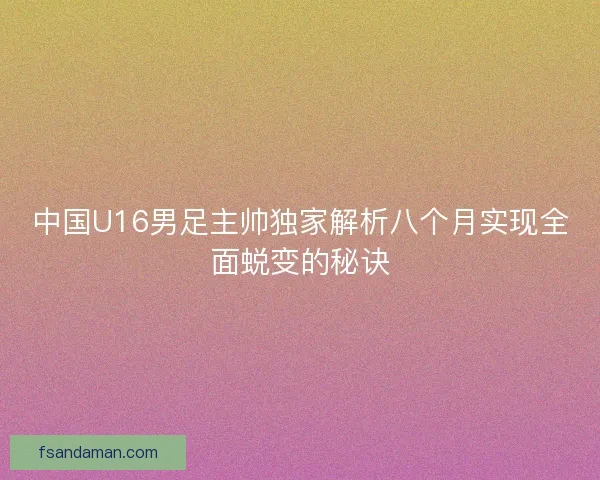 中国U16男足主帅独家解析八个月实现全面蜕变的秘诀